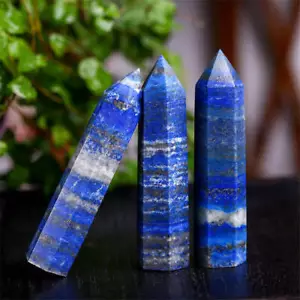 Natural Lapis Lazuli Quartz Crystal Point Wand Rough Stone Obelisk Tower Healing - Picture 1 of 35