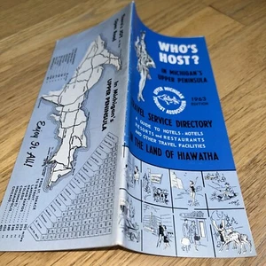 1963 MICHIGAN UPPER PENINSULA Travel Service Directory -Escanaba / Menominee - Picture 1 of 15