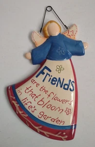 Friends are the Flowers that Bloom in Life's Garden ceramic 10.5" Angel Plaque - Imagen 1 de 4