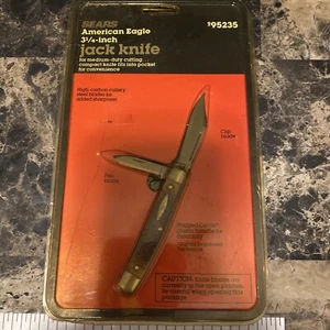Sears 95235 2-Blade Small Pocket Knife RARE IN BLISTER PACK 1986 USA MADE - Picture 1 of 11