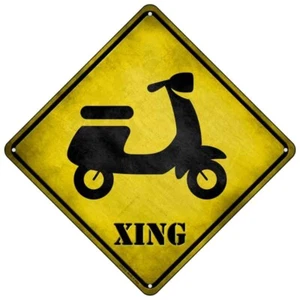 Moped Xing Novelty Mini Metal Road Notice 8" Cross Xing Crossing Sign - Picture 1 of 1