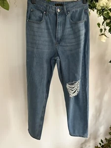 I Saw It First Mom Jeans zerrissenes Knie Größe 10 & 12 blau Denim Damen neu LM34 - Bild 1 von 24