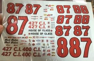 PPP #87,88 Buck, Buddy Baker 1965 Chevy Impala House of glass 1/25 Decals - Bild 1 von 1