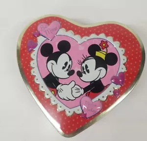 MICKEY MINNIE MOUSE Heart Shaped Tin Candy Cookies Valetine  Be Mine Disney - Picture 1 of 8