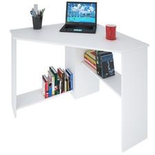 L-shaped Computer Office Corner Desk Gloss White Table Workstation Home Gaming