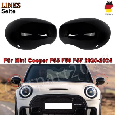 Per Mini Cooper F55 F56 F57 2020+ Coppia Calotta Specchio Retrovisore Esterno Pianoforte Nero - Immagine 1 di 4