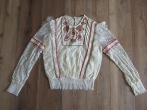 Anthropologie Bl-nk London Tali bestickt Spitze Top Landhaus Kern Boho SIEHE DIMEN - Bild 1 von 5