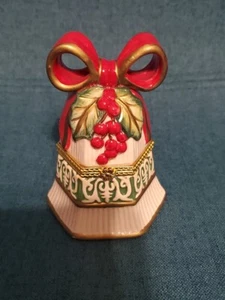 2004 Fitz and Floyd "Christmas Bells" Hinged Trinket Box - Picture 1 of 5
