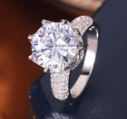 Huge 5Ct Round Forever White Moissanite Engagement Wedding Ring 14k White Gold