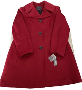 Vtg Wool Blend Button Up Coat by Covington Women’s XL Red Lined NWT MSRP $160 - Picture 1 of 17