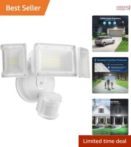 Dusk to Dawn 75W Motion Sensor Floodlight - 7000 Lumen Outdoor Security Light - Picture 1 of 11