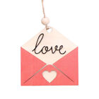 Hanging Tree Ornament Valentine's Day Love Heart Envelope Wooden