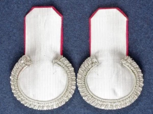 Ober-Officers Guards Eupalets Imperial Russia, Silver with strawberry-color unde - Picture 1 of 5