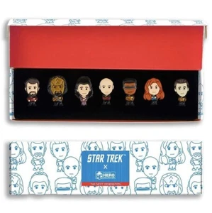 Star Trek The Next Generation Chibi Pin Badge Gift Set Eaglemoss - Picture 1 of 5