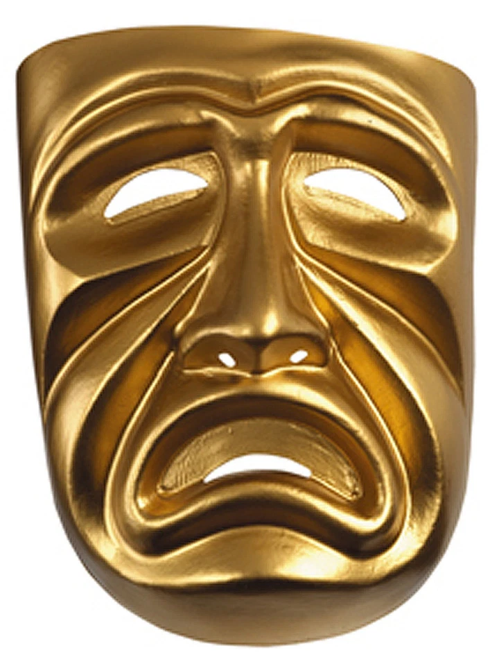 MASCARA TRAGEDIA DORADA Adulto Accesorio de Disfraz Foto 1 de 1