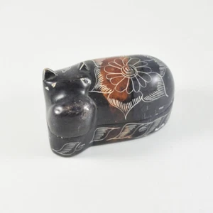 Hipopótamo - lata pequeña con tapa - lata - hipopótamo - Japón - antiguo - vintage - pastillero - Imagen 1 de 5