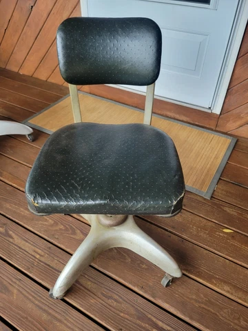 Vintage Goodform Mid Century Propeller Office Chair  Black Cover