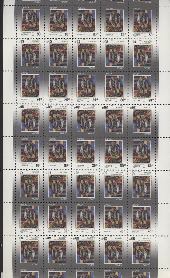 S42428 Lietuva Lituania MNH 1993 Europa Cept 1v hoja completa (plegada) Foto 1 de 1