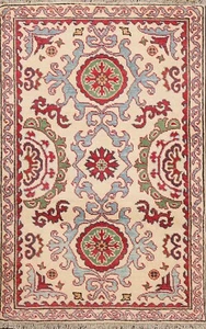 3x4 Floral Vegetable Dye Super Kazak Oriental Area Rug Hand-knotted Wool Carpet - Picture 1 of 12