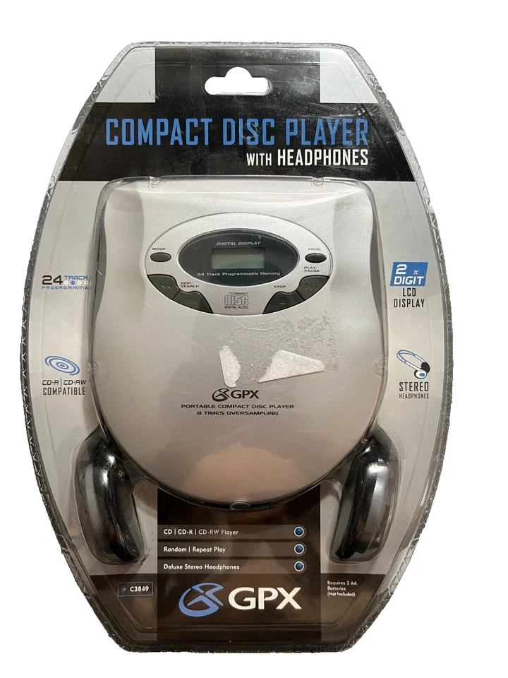 GPX Personal Portable CD Player With Headphones C3849