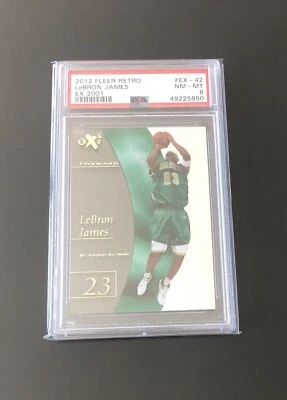2012 Fleer Retro EX-2001 LEBRON JAMES #42 PSA 8 Rare SSP (Pop 13) - Image 1 of 2