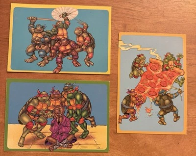 3 Vintage TEENAGE MUTANT NINJA TURTLES Postcard Unused 1990 Mirage - Image 1 of 3