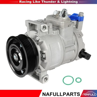 空调压缩机带 6 形槽滑轮适用于奥迪 A4 Quattro A4 2007-2010 L4 2.0L — 第 1/4 张图片