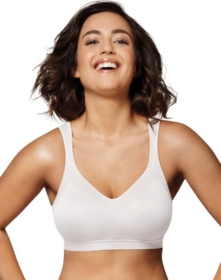 Playtex 18 Hour Wirefree Bra Active Breathable Comfort Seamless Womens White 36B - Image 1 of 4