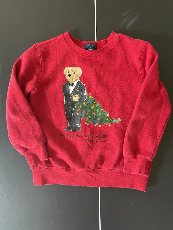 Polo Ralph Lauren Niños Polo Oso Navidad Temática Sudadera - Talla 6 - Precio de venta sugerido por el fabricante $100 Foto 1 de 4