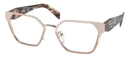 PRADA PR 63WV 05L1O1 Powder Pink Gold Demo Lens Irregular 53 Women's Eyeglasses - Image 1 of 1