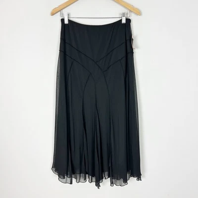 NUEVA Falda Midi De Colección Whimsigoth Grunge Hada Negra Malla Línea A Talla 10 Para Mujer Foto 1 de 4