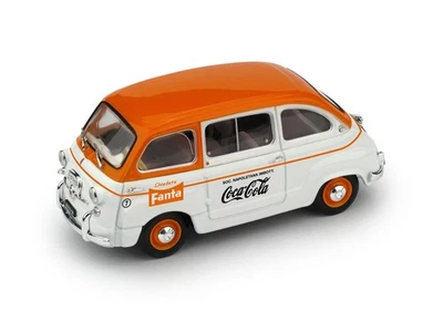1:43 Brumm Fiat 600D Multipla Fanta Coca-Cola 1961 White Orange R648 Modellino - Immagine 1 di 2