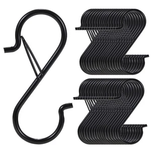 24 PCS S Hooks for Hanging with Safety Buckle, 3.5 inch Heavy Duty Metal S Sh... - Picture 1 of 9