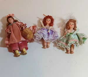 Vintage Lot drei Porzellanpuppen, rothaarig & blond, bewegliche Gliedmaßen, 1 viktorianische Puppe - Bild 1 von 5