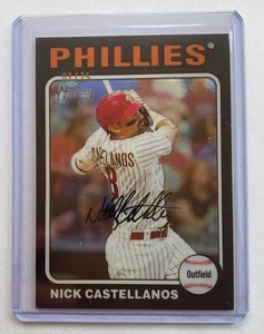 Nick Castellanos 2024 Heritage #270 Chrome Black Border /75 Phillies - Picture 1 of 2