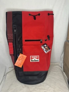 Vintage Marlboro Unlimited Gear Red and Black Top Load Army Duffle Bag 28 x 20 - Picture 1 of 12
