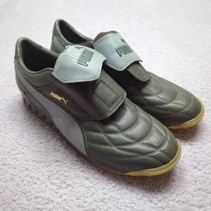 Puma King Indoor Sneaker Herren UK 12 grün Klettverschluss Riemen Turnschuhe Sport - Bild 1 von 16