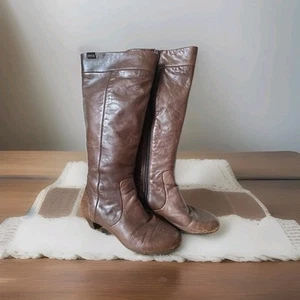 CAMPER braune knielange Lederstiefel mit Reißverschluss Gr. 6 / 39 - Bild 1 von 18