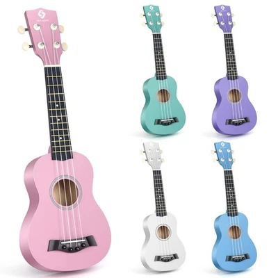 Soprano Ukulele for Beginners, Hawaiian Ukulele 21 Inch Basswood,4 - Strings ... - Image 1 of 4