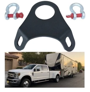 New 5th Wheel Ultimate Connection Safety Chains Plate with 1/2in Shackles Black - Picture 1 of 4