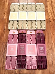 8er Set moderne gewellte & diamantförmige Spitzkerzen - Olive, Mauve, Pflaumentöne - 16 - Bild 1 von 6