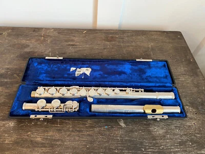 Geimeinhardt Serie 50 52SH Flauta Labio Dorado Plata Sólida Junta de Cabeza con Orig. Estuche Foto 1 de 4