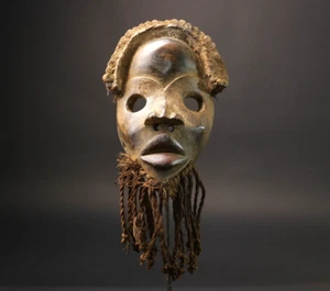 Afrikanische Dan Maske Vintage Handgeschnitzt Holz Stammes Gesicht Kunst Antik Dekor - G2580 - Bild 1 von 24