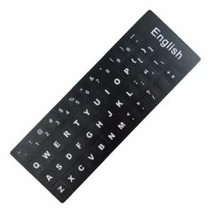 Adesivi Neri Etichette Lettere per Tastiera English Stickers Black Keyboard - Photo 1/1