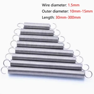 Resortes de tensión de extensión de resorte de acero inoxidable gancho, diámetro de alambre 1,5 mm - Imagen 1 de 8