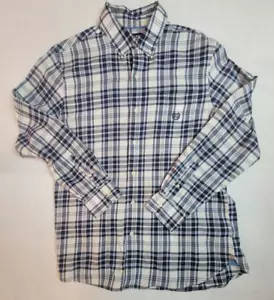 Chaps Stretch Easy Care - Long Sleeve Button Down - Plue Plaid - Large - Picture 1 of 11