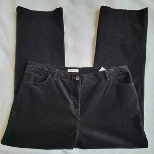 MARK’S AND SPENCER Black Narrow Wale Pants Size 14 The Bootleg Cotton Stretch - Picture 1 of 9