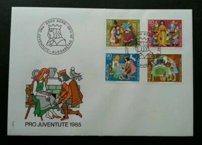 [SJ] Switzerland Fairy Tales Of Brothers Grimm 1985 Snow White Cinderella (FDC) - Image 1 of 4