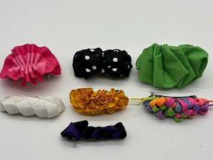 Vintage Hair Clips Bows Lot Of 6 Multi Color - Picture 1 of 10