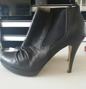 belle and mimi black leather shoes boots uk 6 - Picture 1 of 3